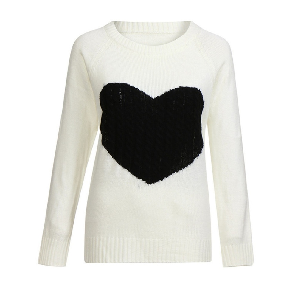 🖤HP🖤 HEART ON YOUR SLEEVE White Knit Sweater - Picture 6 of 8